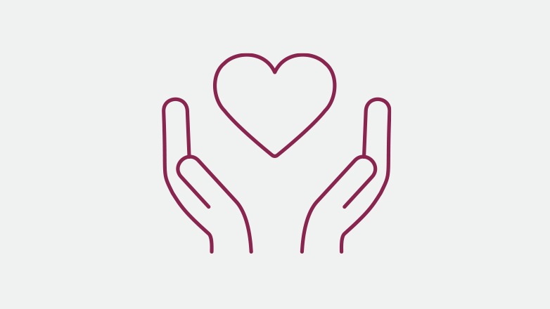 hands holding heart icon