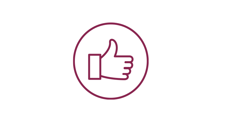 thumbs up in circle icon