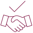 handshake and checkmark icon