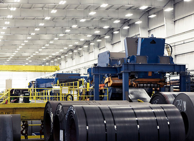 Large manufacturing facility with printing presses.